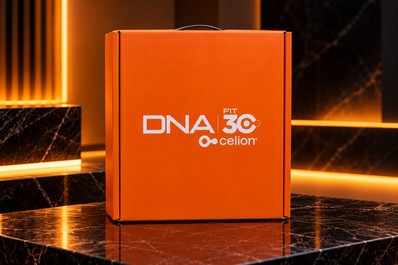 Caja del Kit DNA FIT 30 de Celion, premio del tercer lugar del Reto Celion 21 Días